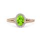 1 - Deborah Desire Oval Cut Peridot and Round Diamond Twist Rope Split Shank Halo Engagement Ring 
