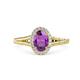 1 - Deborah Desire Oval Cut Amethyst and Round Diamond Twist Rope Split Shank Halo Engagement Ring 