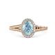 1 - Deborah Desire Oval Cut Aquamarine and Round Diamond Twist Rope Split Shank Halo Engagement Ring 