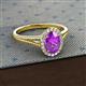 2 - Deborah Desire Oval Cut Amethyst and Round Diamond Twist Rope Split Shank Halo Engagement Ring 