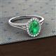 2 - Deborah Desire Oval Cut Emerald and Round Diamond Twist Rope Split Shank Halo Engagement Ring 