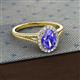 2 - Deborah Desire Oval Cut Tanzanite and Round Diamond Twist Rope Split Shank Halo Engagement Ring 