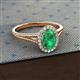 2 - Deborah Desire Oval Cut Emerald and Round Diamond Twist Rope Split Shank Halo Engagement Ring 