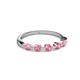 2 - Keva 2.60 mm Pink Tourmaline 5 Stone Wedding Band 