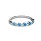 2 - Keva 2.60 mm Blue Topaz 5 Stone Wedding Band 