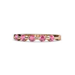 Keva Rhodolite Garnet Stone Wedding Band Round Rhodolite Garnet ctw Stone Bar Set Womens Wedding Band Stackable K Rose Gold