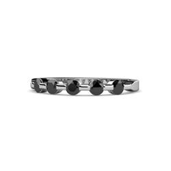Keva Black Diamond Stone Wedding Band Round Black Diamond ctw Stone Bar Set Womens Wedding Band Stackable K White Gold