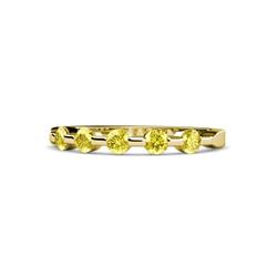 Keva Yellow Sapphire Stone Wedding Band Round Yellow Sapphire ctw Stone Bar Set Womens Wedding Band Stackable K Yellow Gold