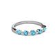 2 - Keva 2.60 mm London Blue Topaz 5 Stone Wedding Band 