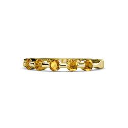 Keva Citrine Stone Wedding Band Round Citrine ctw Stone Bar Set Womens Wedding Band Stackable K Yellow Gold