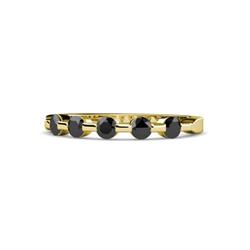 Keva Black Diamond Stone Wedding Band Round Black Diamond ctw Stone Bar Set Womens Wedding Band Stackable K Yellow Gold