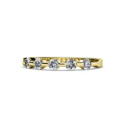Keva Diamond Stone Wedding Band Round Diamond ctw Stone Bar Set Womens Wedding Band Stackable K Yellow Gold