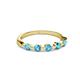 2 - Keva 2.60 mm London Blue Topaz 5 Stone Wedding Band 