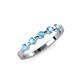 3 - Keva 2.60 mm Blue Topaz 5 Stone Wedding Band 