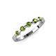 3 - Keva 2.60 mm Peridot 5 Stone Wedding Band 