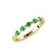 3 - Keva 2.60 mm Emerald 5 Stone Wedding Band 