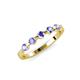 3 - Keva 2.60 mm Tanzanite 5 Stone Wedding Band 