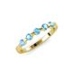 3 - Keva 2.60 mm Blue Topaz 5 Stone Wedding Band 