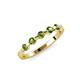 3 - Keva 2.60 mm Peridot 5 Stone Wedding Band 