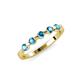 3 - Keva 2.60 mm London Blue Topaz 5 Stone Wedding Band 