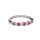 3 - Keva 3.00 mm Rhodolite Garnet 5 Stone Wedding Band 