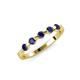 4 - Keva 3.00 mm Blue Sapphire 5 Stone Wedding Band 