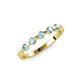 4 - Keva 3.00 mm Aquamarine 5 Stone Wedding Band 