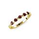 4 - Keva 3.00 mm Red Garnet 5 Stone Wedding Band 