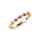 4 - Keva 3.00 mm Rhodolite Garnet 5 Stone Wedding Band 