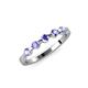 4 - Keva 3.00 mm Tanzanite 5 Stone Wedding Band 