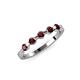 4 - Keva 3.00 mm Red Garnet 5 Stone Wedding Band 