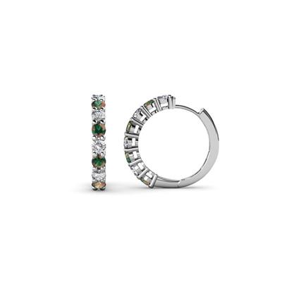 Raya Round Diamond and Lab Created Alexandrite Hoop Earrings