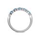 4 - Keva 2.60 mm Blue Topaz 5 Stone Wedding Band 