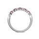 5 - Keva 3.00 mm Rhodolite Garnet 5 Stone Wedding Band 