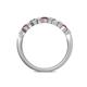 5 - Keva 2.60 mm Rhodolite Garnet and Diamond 5 Stone Wedding Band 