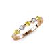 3 - Keva 2.60 mm Yellow Sapphire and Diamond 5 Stone Wedding Band 