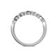 5 - Keva 2.60 mm Smoky Quartz and Diamond 5 Stone Wedding Band 