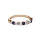 2 - Keva 2.60 mm Blue Sapphire and Lab Grown Diamond 5 Stone Wedding Band 