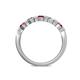 5 - Keva 2.60 mm Ruby and Lab Grown Diamond 5 Stone Wedding Band 