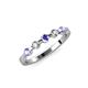 3 - Keva 2.60 mm Tanzanite and Lab Grown Diamond 5 Stone Wedding Band 