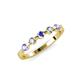 3 - Keva 2.60 mm Tanzanite and Lab Grown Diamond 5 Stone Wedding Band 