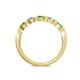 5 - Keva 2.60 mm Green Garnet and Lab Grown Diamond 5 Stone Wedding Band 