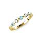 3 - Keva 2.60 mm Aquamarine and Lab Grown Diamond 5 Stone Wedding Band 