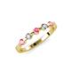 3 - Keva 2.60 mm Pink Tourmaline and Lab Grown Diamond 5 Stone Wedding Band 