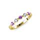 3 - Keva 2.60 mm Amethyst and Lab Grown Diamond 5 Stone Wedding Band 