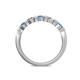 5 - Keva 2.60 mm Blue Topaz and Lab Grown Diamond 5 Stone Wedding Band 