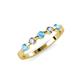 3 - Keva 2.60 mm Blue Topaz and Lab Grown Diamond 5 Stone Wedding Band 