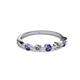 2 - Keva 2.60 mm Iolite and Lab Grown Diamond 5 Stone Wedding Band 