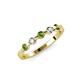 3 - Keva 2.60 mm Peridot and Diamond 5 Stone Wedding Band 