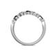 5 - Keva 2.60 mm Black and White Diamond 5 Stone Wedding Band 